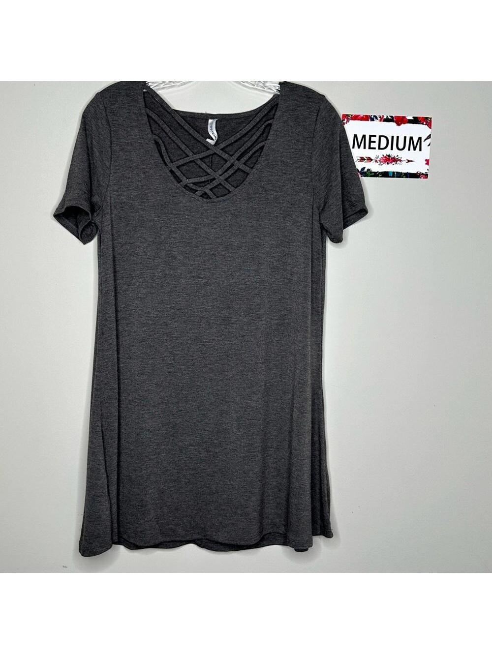 Zenana Premium M triple lattice tee GRAY, Medium